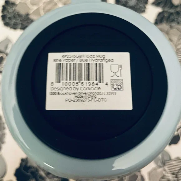 Corkcicle Rifle Paper Co Hydrangea Blue Floral Mug 16oz NWT - Picture 5 of 10